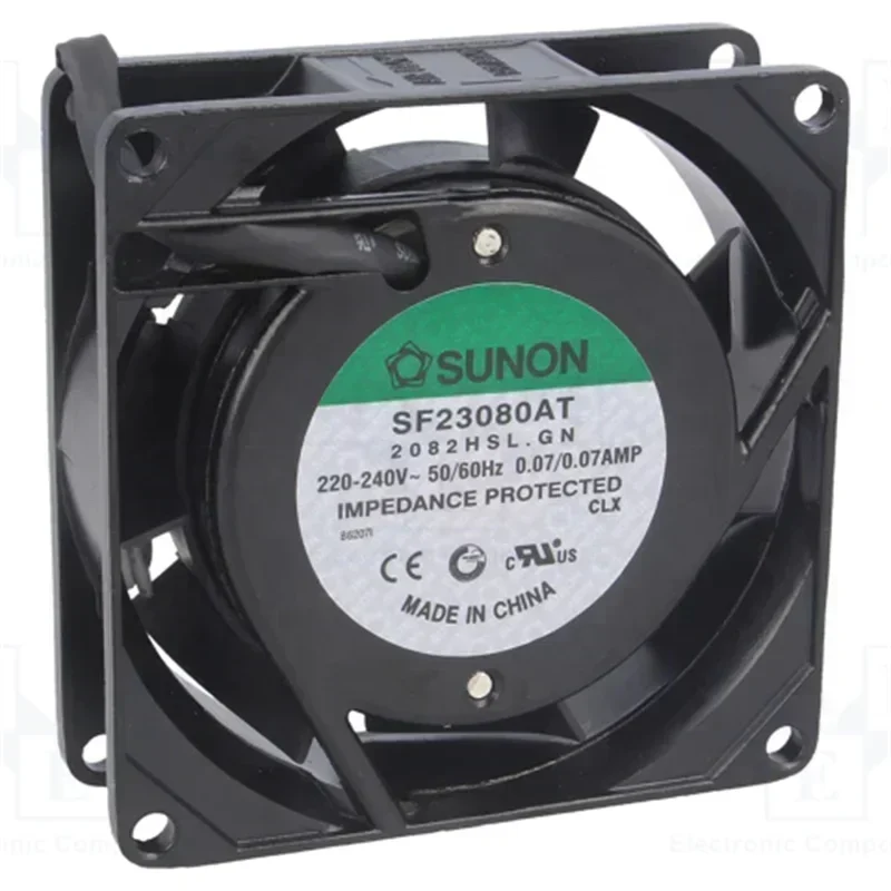 SUNON SF23080AT 2082HSL 8025 80x80x25mm 220V AC 8cm 0.07A 14W 22CFM 2900RPM Axial Fan SUNON SF23080AT 2082HSL 8025 80x80x25mm 220V AC 8cm 0.07A 14W 22CFM 2900RPM Axial Fan