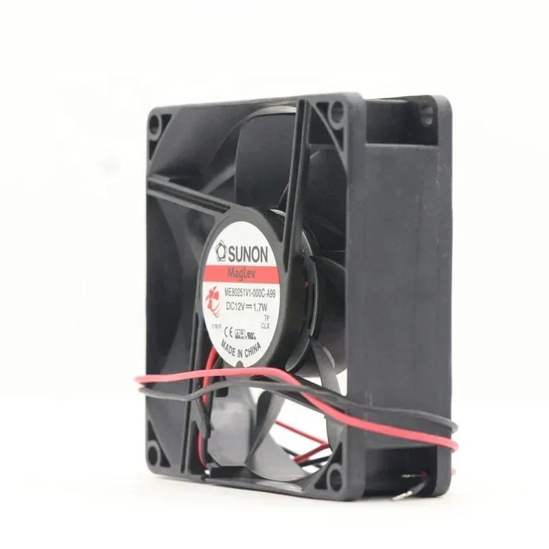 SUNON ME80251V1-000C-A99 12V DC 1.7W 8CM 8025 80x80x25mm 69.7m3/h 33dBA Silent Axial Fan SUNON ME80251V1-000C-A99 12V DC 1.7W 8CM 8025 80x80x25mm 69.7m3/h 33dBA Silent Axial Fan