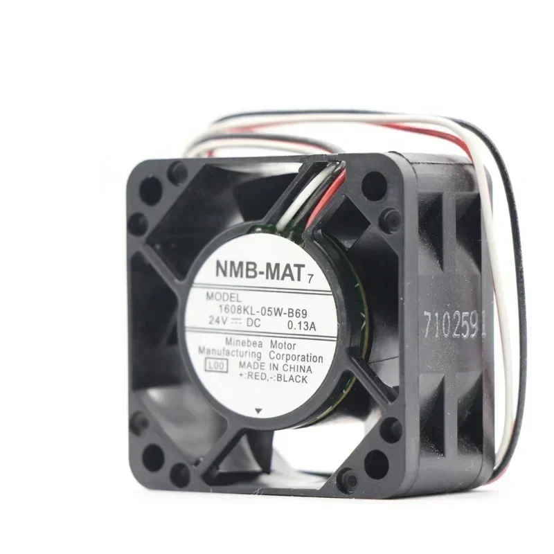 NMB 1608KL-05W-B69-L00 24V DC 0.13A 40x40x20mm 4cm 8.5CFM 8500RPM 3 Wire Micro Signal Alarm CNC Machine Tool Axial Fan NMB 1608KL-05W-B69-L00 24V DC 0.13A 40x40x20mm 4cm 8.5CFM 8500RPM 3 Wire Micro Signal Alarm CNC Machine Tool Axial Fan