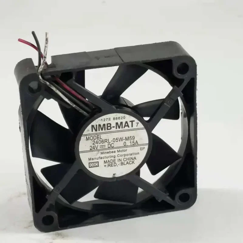 NMB 60x60x15mm 24V DC 0.18A 2406RL-05W-M59 13.7CFM 4200RPM 6015 6cm Small Axial Fan NMB 60x60x15mm 24V DC 0.18A 2406RL-05W-M59 13.7CFM 4200RPM 6015 6cm Small Axial Fan