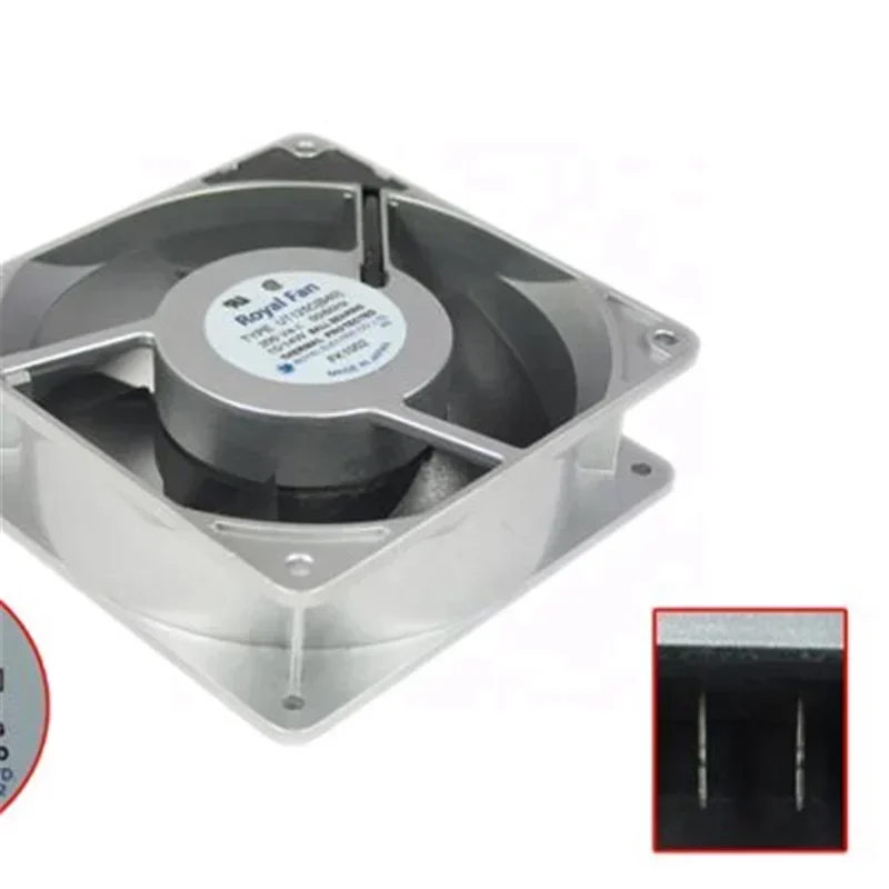 Royal Fan UT125C 12038 120x120x38mm 12cm 200V AC 15/14W 0.075A 2750RPM 130CFM Full Metal Axial Fan Royal Fan UT125C 12038 120x120x38mm 12cm 200V AC 15/14W 0.075A 2750RPM 130CFM Full Metal Axial Fan