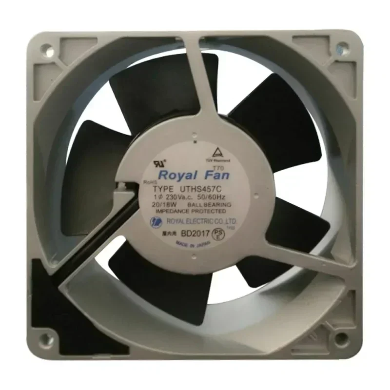 Royal Fan UT125C 12038 120x120x38mm 12cm 200V AC 15/14W 0.075A 2750RPM 130CFM Full Metal Axial Fan Royal Fan UT125C 12038 120x120x38mm 12cm 200V AC 15/14W 0.075A 2750RPM 130CFM Full Metal Axial Fan