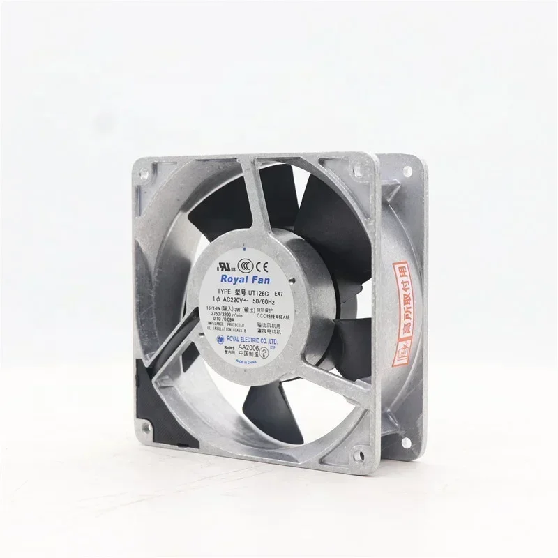 ROYAL FAN UT126C UT127C 12038 120x120x38mm 12cm 200V 2750RPM Aluminum Frame Elevator Axial Fan ROYAL FAN UT126C UT127C 12038 120x120x38mm 12cm 200V 2750RPM Aluminum Frame Elevator Axial Fan