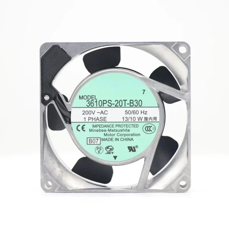 NMB-MAT 3610PS-20T-B30 3610PS-20T-B30-BD7 90x90x25mm 9cm 200V AC 13W 0.08A 28CFM 3250RPM Axial Fan NMB-MAT 3610PS-20T-B30 3610PS-20T-B30-BD7 90x90x25mm 9cm 200V AC 13W 0.08A 28CFM 3250RPM Axial Fan