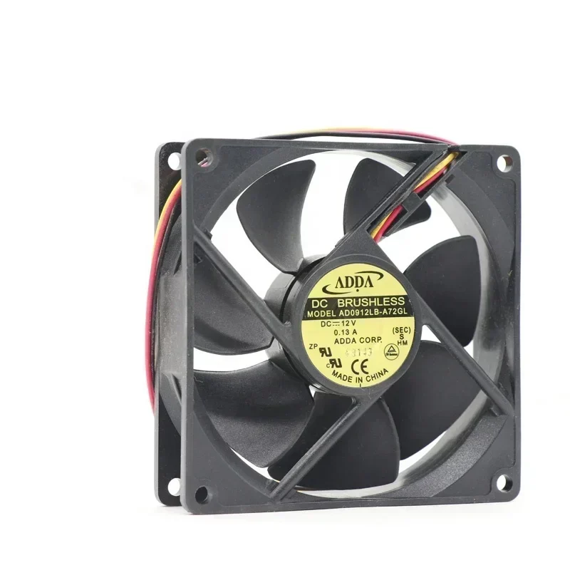 ADDA AD0912LB-A72GL 9CM 12V DC 0.13A 9025 90x90x25mm 1.56W 2300RPM CPU Chassis Axial Fan ADDA AD0912LB-A72GL 9CM 12V DC 0.13A 9025 90x90x25mm 1.56W 2300RPM CPU Chassis Axial Fan