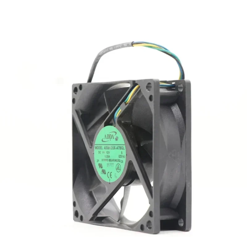 ADDA AD0812Ux-A7BGL 8025 12V DC 0.33A 80x80x25mm 3.96W 3300RPM 4-wire Temperature Controlled Chassis Axial Fan ADDA AD0812Ux-A7BGL 8025 12V DC 0.33A 80x80x25mm 3.96W 3300RPM 4-wire Temperature Controlled Chassis Axial Fan