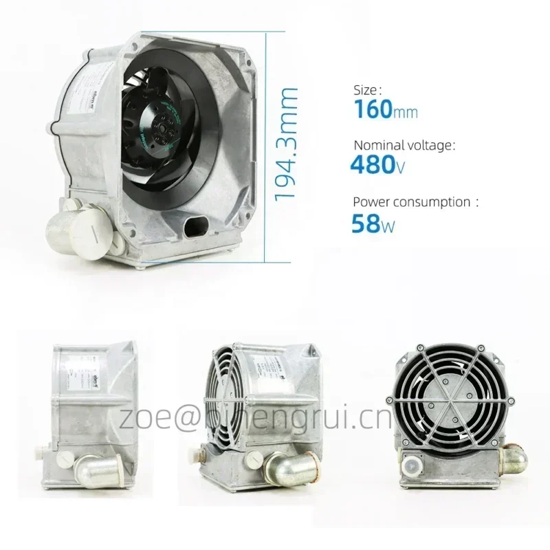 Ebmpapst W2D160-EB22-12 M2D068-BF 400V AC 44W 0.15A 905m3/h 2800RPM 1PH710 Spindle Motor Siemens Fan Ebmpapst W2D160-EB22-12 M2D068-BF 400V AC 44W 0.15A 905m3/h 2800RPM 1PH710 Spindle Motor Siemens Fan