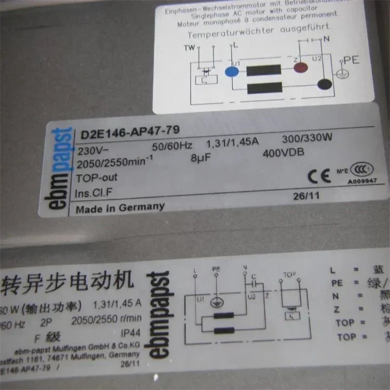 ebmpapst D2E146-AP47-79 146mm 230V AC 300W 2050RPM Centrifugal Fan Special for ABB Wind Power Industry ebmpapst D2E146-AP47-79 146mm 230V AC 300W 2050RPM Centrifugal Fan Special for ABB Wind Power Industry