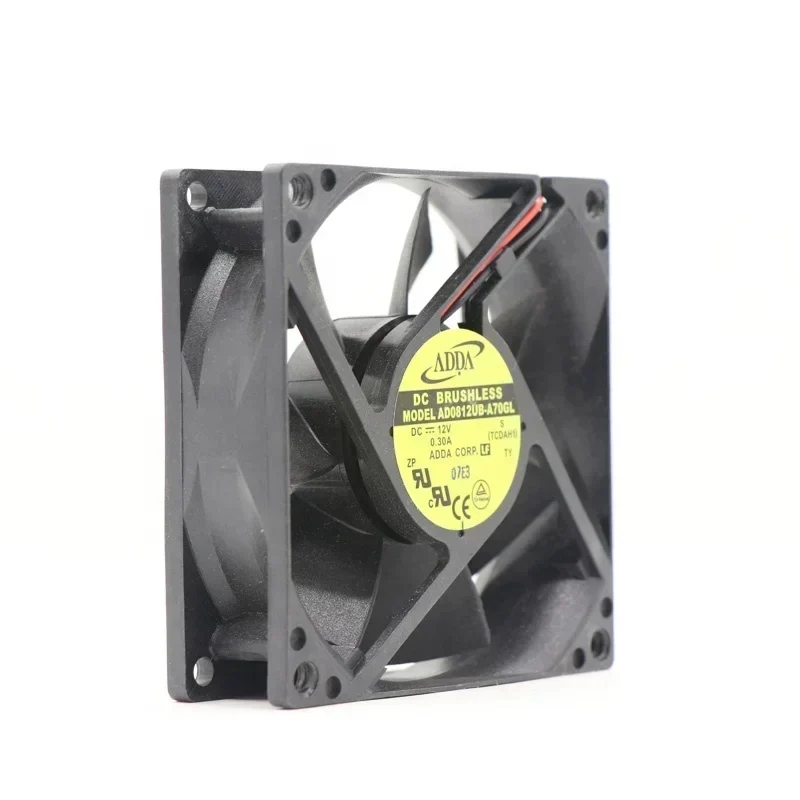 ADDA AD0812UB-A70GL 12V DC 0.30A 80x80x25mm 8025 8cm 3.6W 43.8CFM 3400RPM Chassis Axial Fan ADDA AD0812UB-A70GL 12V DC 0.30A 80x80x25mm 8025 8cm 3.6W 43.8CFM 3400RPM Chassis Axial Fan