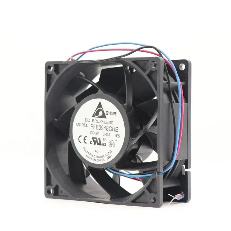 Delta PFB0948GHE 48V DC 0.42A 92x92x38mm 9238 100.29CFM 4400RPM Pressurized Temperature Control Axial Fan Delta PFB0948GHE 48V DC 0.42A 92x92x38mm 9238 100.29CFM 4400RPM Pressurized Temperature Control Axial Fan