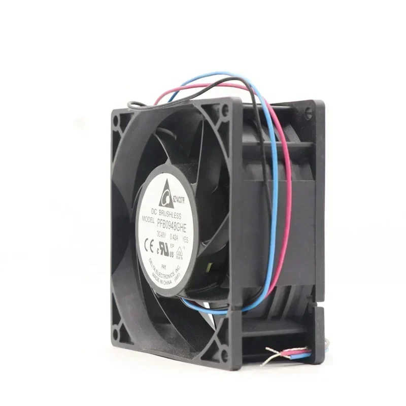 Delta PFB0948GHE 48V DC 0.42A 92x92x38mm 9238 100.29CFM 4400RPM Pressurized Temperature Control Axial Fan Delta PFB0948GHE 48V DC 0.42A 92x92x38mm 9238 100.29CFM 4400RPM Pressurized Temperature Control Axial Fan