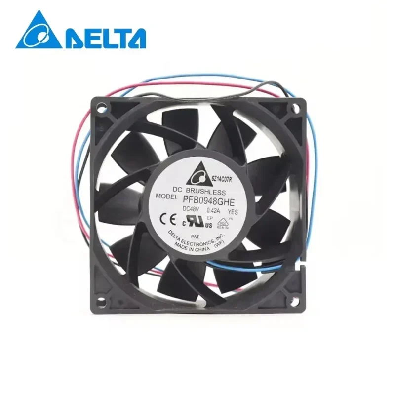 Delta PFB0948GHE 48V DC 0.42A 92x92x38mm 9238 100.29CFM 4400RPM Pressurized Temperature Control Axial Fan