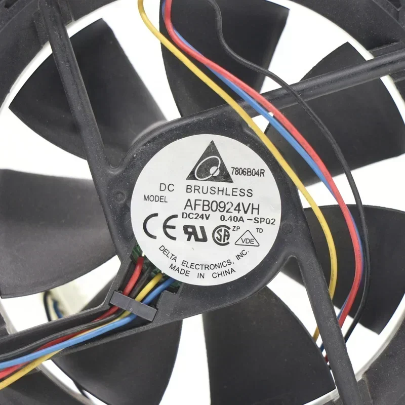 Delta AFB0924VH 92x92x25mm 24V DC Fan 0.4A 9cm 9225 9.6W 81.47CFM Chassis Axial Fan Delta AFB0924VH 92x92x25mm 24V DC Fan 0.4A 9cm 9225 9.6W 81.47CFM Chassis Axial Fan