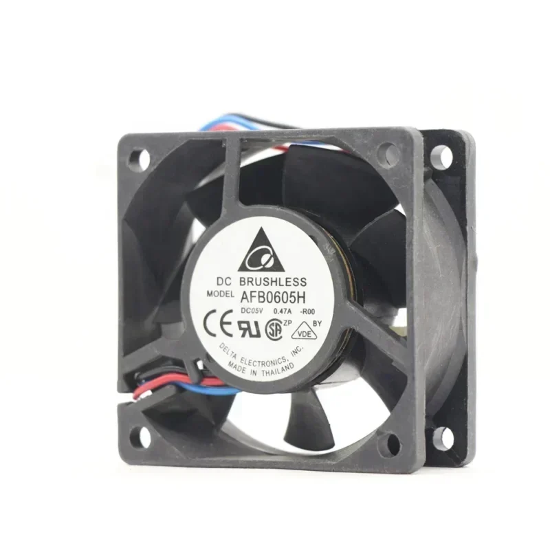Delta AFB0605H AFB0605H-R00 6cm 60x60x25mm 5V DC 0.47A 15.4 CFM 4000RPM Double Network Box USB Axial Fan Delta AFB0605H AFB0605H-R00 6cm 60x60x25mm 5V DC 0.47A 15.4 CFM 4000RPM Double Network Box USB Axial Fan