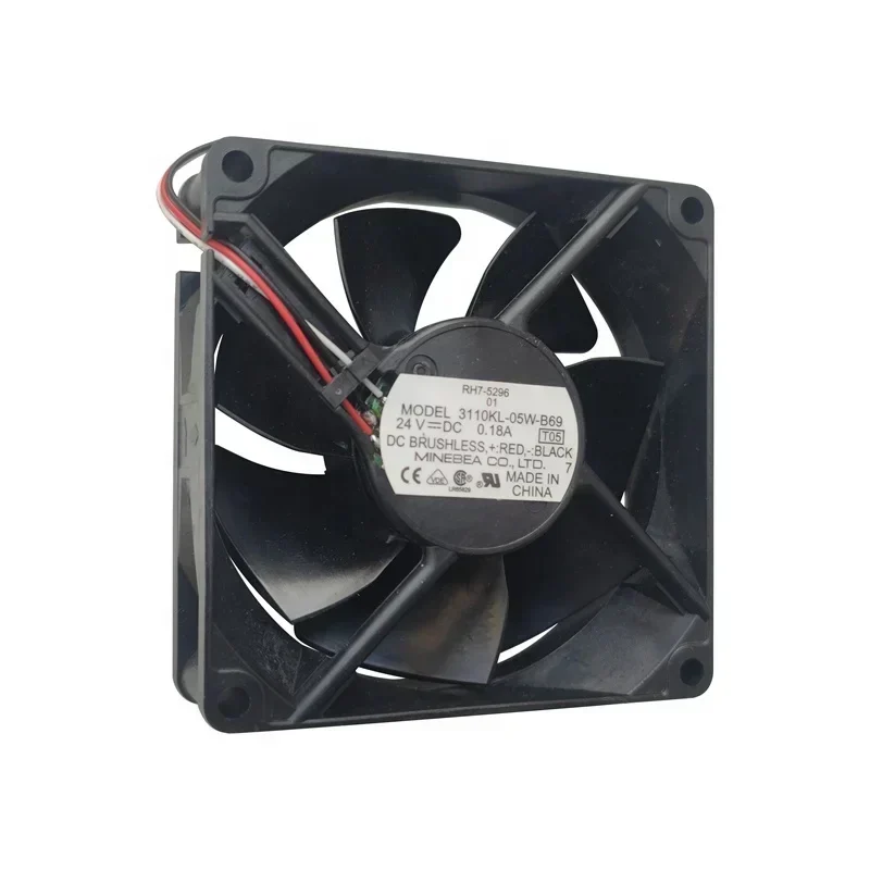 3110KL-05W-B69 NMB 80x80x25mm 8025 24V DC 0.18A 3.36W 40.2CFM 3400RPM 8cm Power Supply Small Fan 3110KL-05W-B69 NMB 80x80x25mm 8025 24V DC 0.18A 3.36W 40.2CFM 3400RPM 8cm Power Supply Small Fan