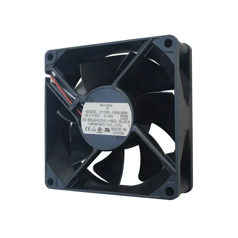 3110KL-05W-B69 NMB 80x80x25mm 8025 24V DC 0.18A 3.36W 40.2CFM 3400RPM 8cm Power Supply Small Fan 3110KL-05W-B69 NMB 80x80x25mm 8025 24V DC 0.18A 3.36W 40.2CFM 3400RPM 8cm Power Supply Small Fan