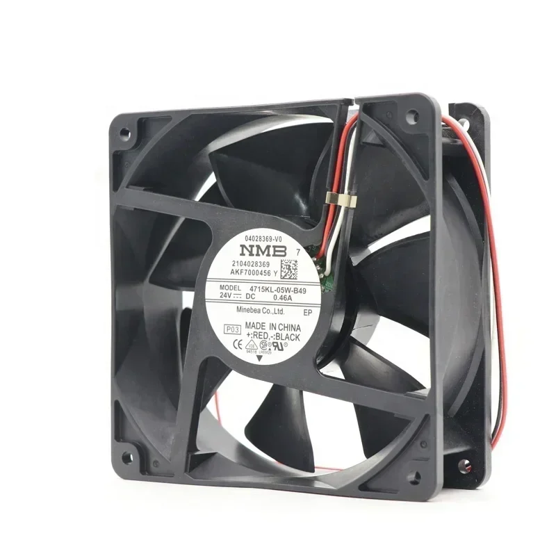 NMB 4715KL-05W-B49 12038 120x120x38MM 24V DC 0.46A 11.04W 3200RPM 118CFM Axial Fan NMB 4715KL-05W-B49 12038 120x120x38MM 24V DC 0.46A 11.04W 3200RPM 118CFM Axial Fan