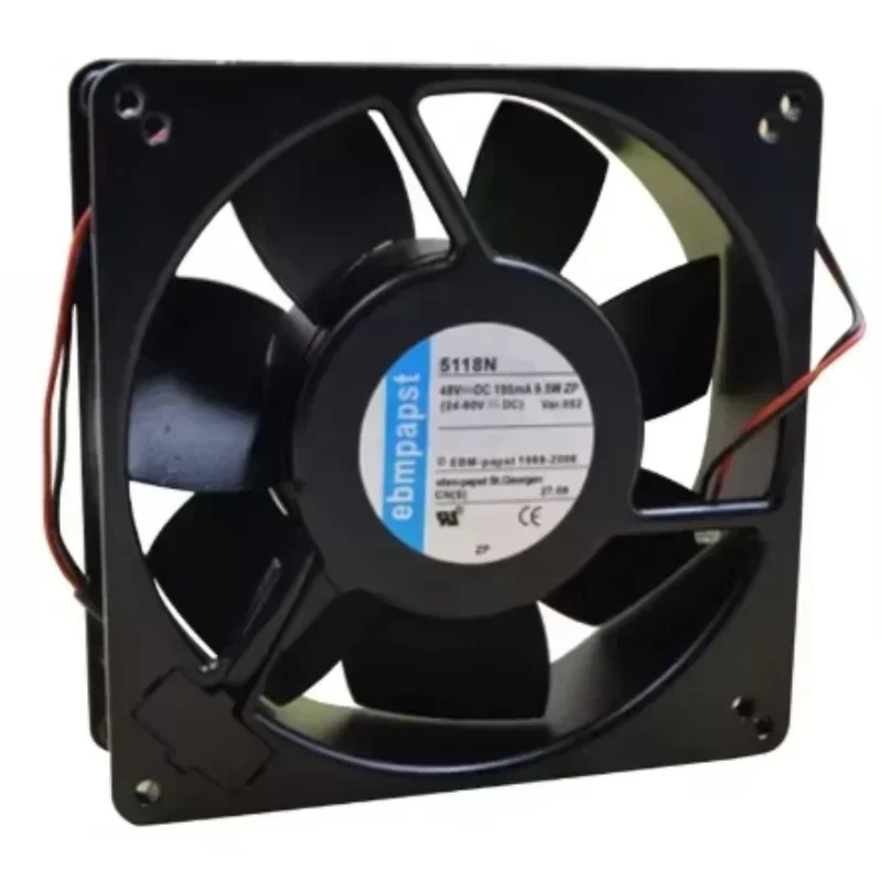 ebmpapst 5118N 13538 135x135x38MM 48V DC 9.5W 2900RPM 147.1CFM IP20 All Metal Axial Fan ebmpapst 5118N 13538 135x135x38MM 48V DC 9.5W 2900RPM 147.1CFM IP20 All Metal Axial Fan