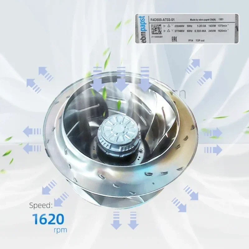 ebmpapst R4D560-AQ03-01 2380W 400V AC 560mm IP54 HVAC Siemens Air Conditioner Centrifugal Fan ebmpapst R4D560-AQ03-01 2380W 400V AC 560mm IP54 HVAC Siemens Air Conditioner Centrifugal Fan