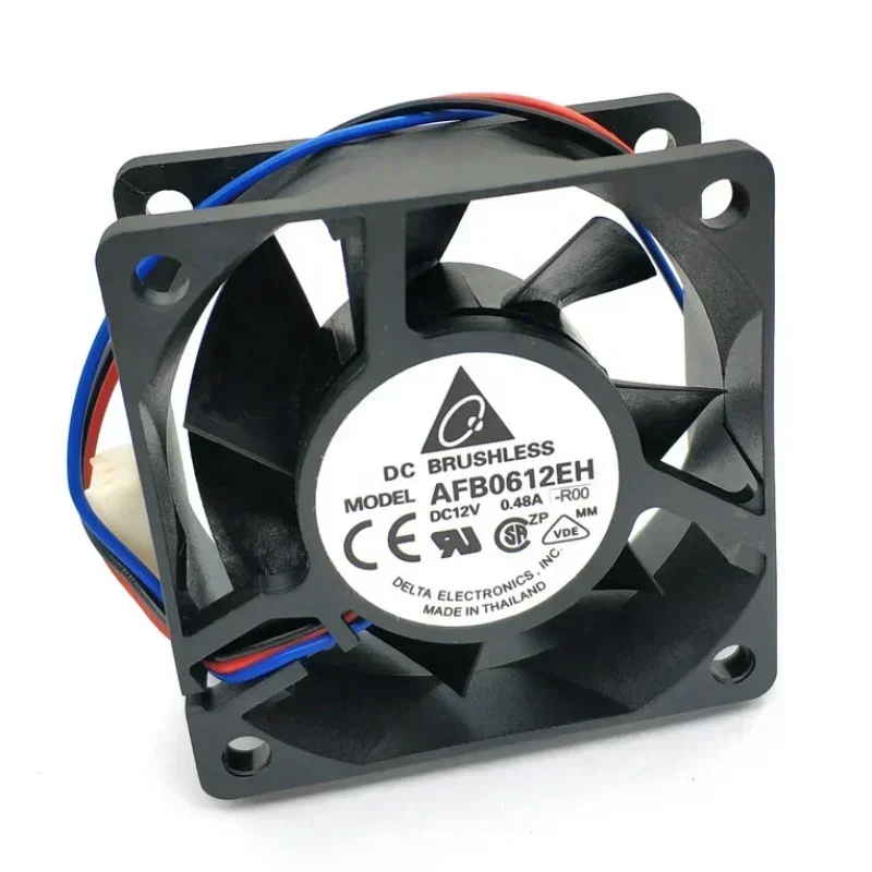 Delta AFB0612EH AFB0612EHx03 6CM 12V DC 0.48A 60x60x25mm 4.56W 38.35CFM PWM Industrial Energy Storage Chassis Axial Fan Delta AFB0612EH AFB0612EHx03 6CM 12V DC 0.48A 60x60x25mm 4.56W 38.35CFM PWM Industrial Energy Storage Chassis Axial Fan