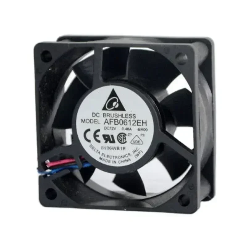 Delta AFB0612EH AFB0612EHx03 6CM 12V DC 0.48A 60x60x25mm 4.56W 38.35CFM PWM Industrial Energy Storage Chassis Axial Fan Delta AFB0612EH AFB0612EHx03 6CM 12V DC 0.48A 60x60x25mm 4.56W 38.35CFM PWM Industrial Energy Storage Chassis Axial Fan