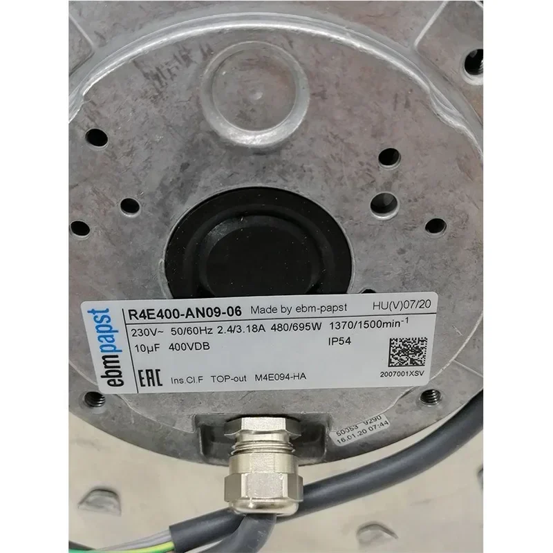 ebmpapst R4E400-AN09-06 230V AC 480W 4500CFM 1700RPM 400mm High-voltage Centrifugal Fan ebmpapst R4E400-AN09-06 230V AC 480W 4500CFM 1700RPM 400mm High-voltage Centrifugal Fan