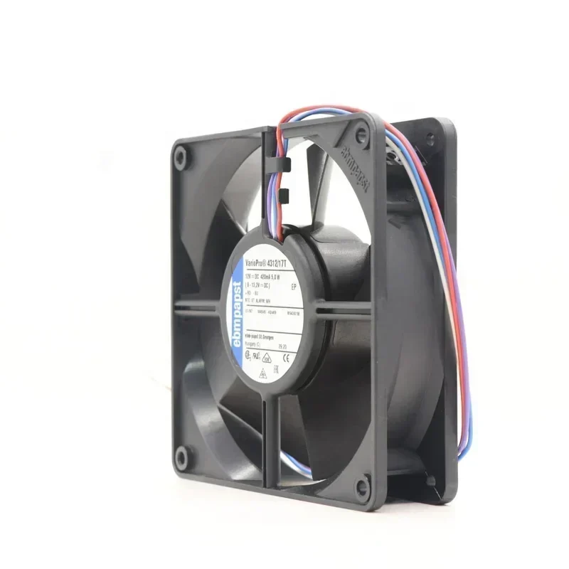 ebmpapst 4312/17T 119 x 119 x 32mm 12cm 12V DC 5W 170m3/h 2800rpm Compact Axial Fan 431217V ebmpapst 4312/17T 119 x 119 x 32mm 12cm 12V DC 5W 170m3/h 2800rpm Compact Axial Fan 431217V