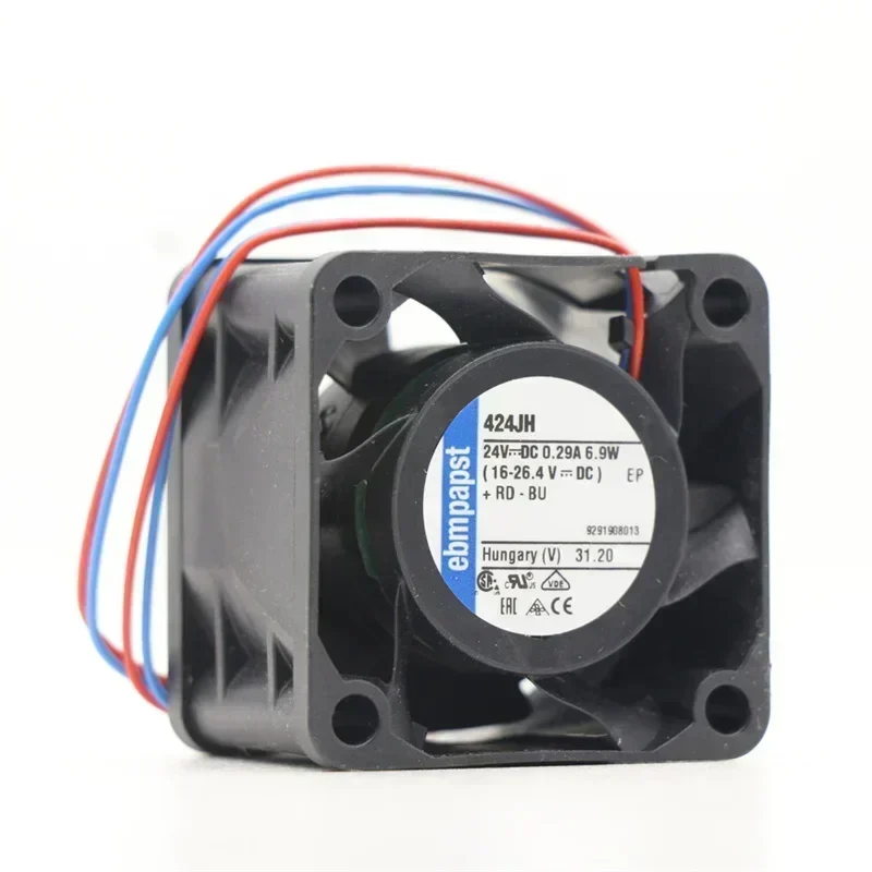 ebmpapst 424JH 4028 40x40x 28mm 24V DC 6.9W 38m3/h 17250rpm Battery Module Mini Axial Fan ebmpapst 424JH 4028 40x40x 28mm 24V DC 6.9W 38m3/h 17250rpm Battery Module Mini Axial Fan