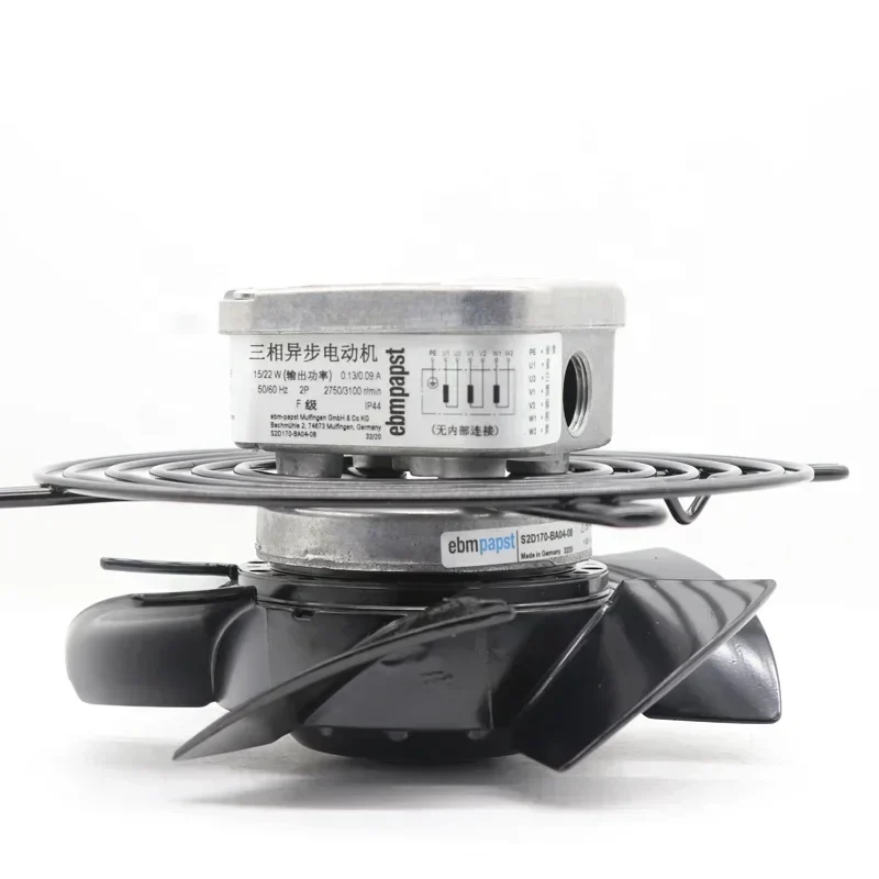 ebmpapst S2D170-BA04-08 230V 15/22W 0.13A 170mm 400V AC Ventilation Electrical Control Axial Fan ebmpapst S2D170-BA04-08 230V 15/22W 0.13A 170mm 400V AC Ventilation Electrical Control Axial Fan