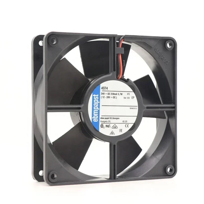 ebmpapst Multifan 4374-123 12032 120x120x32mm 24V DC 12CM 0.28A 6.8W 105.9CFM 3000RPM Axial Fan ebmpapst Multifan 4374-123 12032 120x120x32mm 24V DC 12CM 0.28A 6.8W 105.9CFM 3000RPM Axial Fan