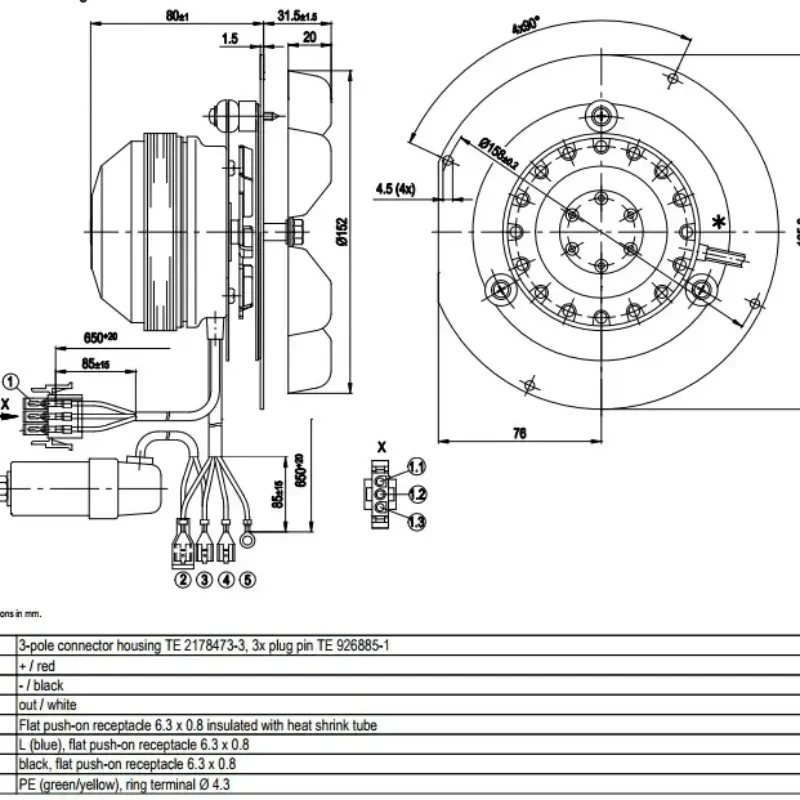 ebmpapst R2E150-AN91-13 230V AC 32W 2400RPM 0.14A Oven Centrifugal Fan ebmpapst R2E150-AN91-13 230V AC 32W 2400RPM 0.14A Oven Centrifugal Fan