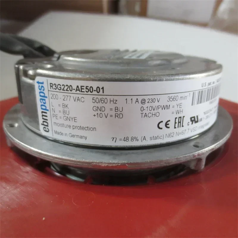 ebmpapst R3G220-AE50-01 EC200-230V AC 150W 1.1A 220mm IP44 Communication Device EC Speed Regulating Centrifugal Fan ebmpapst R3G220-AE50-01 EC200-230V AC 150W 1.1A 220mm IP44 Communication Device EC Speed Regulating Centrifugal Fan