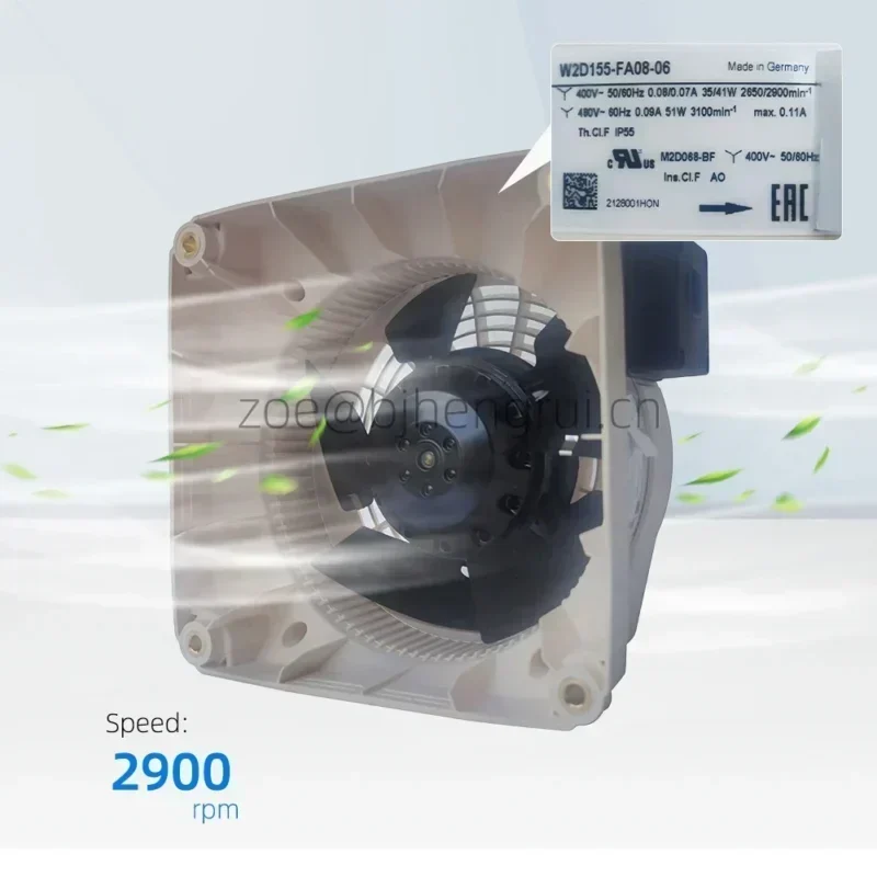 Ebmpapst W2D155-FA08-06 W2D155-EA08-01 400V AC 35W 41W 0.08A 0.07A 2650RPM 2900RPM Siemens Spindle Motor Fan Ebmpapst W2D155-FA08-06 W2D155-EA08-01 400V AC 35W 41W 0.08A 0.07A 2650RPM 2900RPM Siemens Spindle Motor Fan