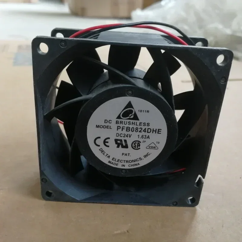Delta PFB0824DHE 24V DC 8cm 80x80x38MM 32.4W 1.63A 132.56CF 9000RPM PWM Converter Axial Fan Delta PFB0824DHE 24V DC 8cm 80x80x38MM 32.4W 1.63A 132.56CF 9000RPM PWM Converter Axial Fan