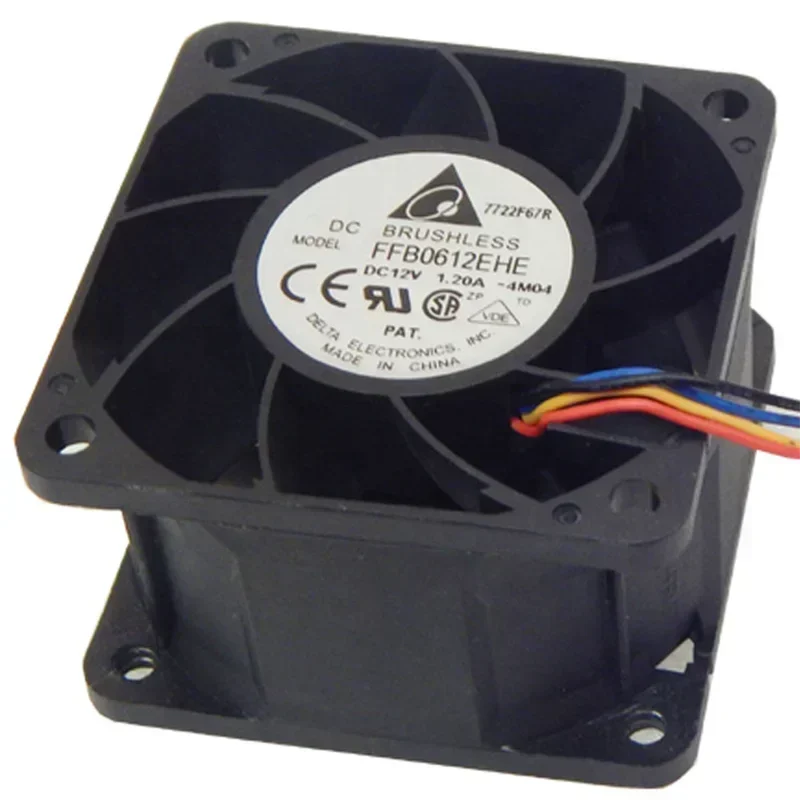 Delta FFB0612EHE-S90S 12V DC 1.2A 14.4W 6038 60x60x38mm 6cm Heat Dissipating Server High Volume Small Fan Delta FFB0612EHE-S90S 12V DC 1.2A 14.4W 6038 60x60x38mm 6cm Heat Dissipating Server High Volume Small Fan