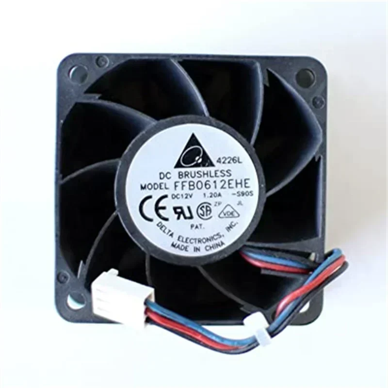 Delta FFB0612EHE-S90S 12V DC 1.2A 14.4W 6038 60x60x38mm 6cm Heat Dissipating Server High Volume Small Fan Delta FFB0612EHE-S90S 12V DC 1.2A 14.4W 6038 60x60x38mm 6cm Heat Dissipating Server High Volume Small Fan