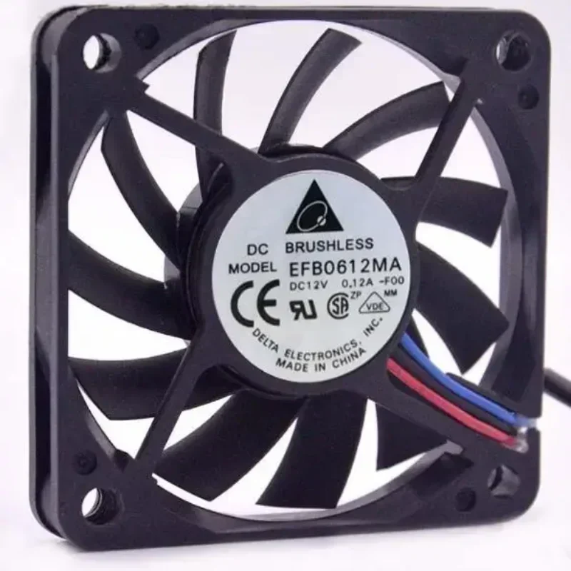 Delta 60x60x10mm 12V DC 0.12A EFB0612MA 6010 6cm 3500RPM CPU Chassis Power Small Axial Fan Delta 60x60x10mm 12V DC 0.12A EFB0612MA 6010 6cm 3500RPM CPU Chassis Power Small Axial Fan