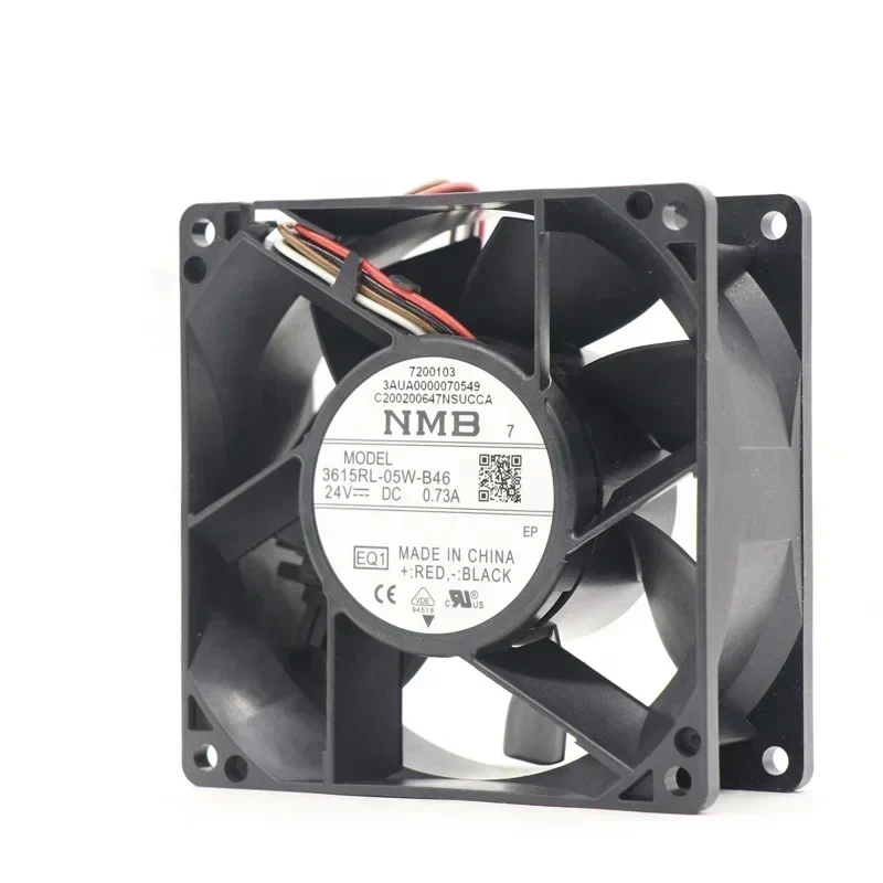 NMB 3AUA0000123670 3615RL-05W-B46 3615RL-05W-B46-EQ1 24V 0.73A 9.6W 5300rpm ACS880 Axial Fan with Plug NMB 3AUA0000123670 3615RL-05W-B46 3615RL-05W-B46-EQ1 24V 0.73A 9.6W 5300rpm ACS880 Axial Fan with Plug