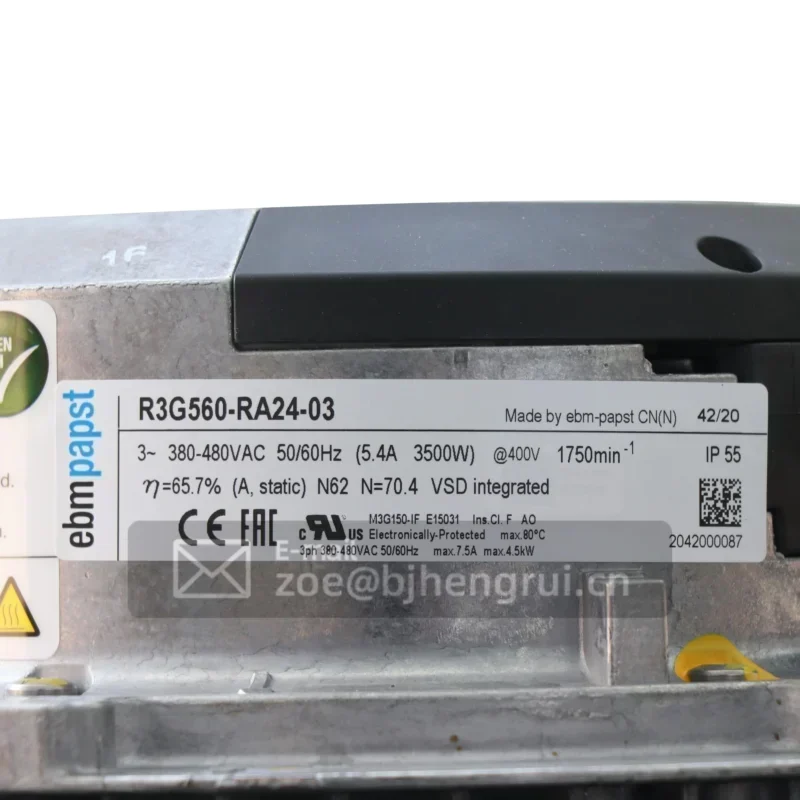 ebmpapst R3G560-RA24-03 400V R3G560-RA24-36 EC Air Handling Unit Fan Centrifugal Fan R3G560-RA25-71 ebmpapst R3G560-RA24-03 400V R3G560-RA24-36 EC Air Handling Unit Fan Centrifugal Fan R3G560-RA25-71