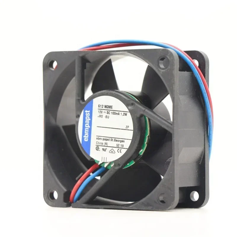 ebmpapst 612NGME 12V DC 6cm 60x60x25mm 1.2W 0.1A 4100 RPM Sleeve Bearing Heating Boiler Compact Small Axial Fan ebmpapst 612NGME 12V DC 6cm 60x60x25mm 1.2W 0.1A 4100 RPM Sleeve Bearing Heating Boiler Compact Small Axial Fan