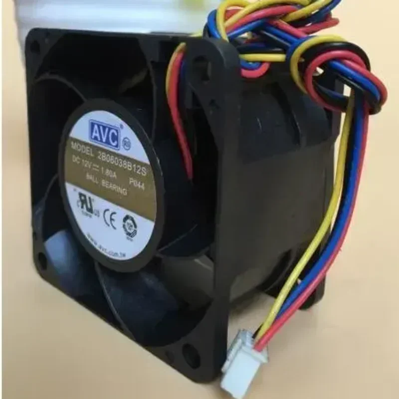 AVC 2B06038B12S 12V DC 1.80A 60x60x38mm 6038 6cm 4 Wires Square PWM Violent Small Axial Fan AVC 2B06038B12S 12V DC 1.80A 60x60x38mm 6038 6cm 4 Wires Square PWM Violent Small Axial Fan