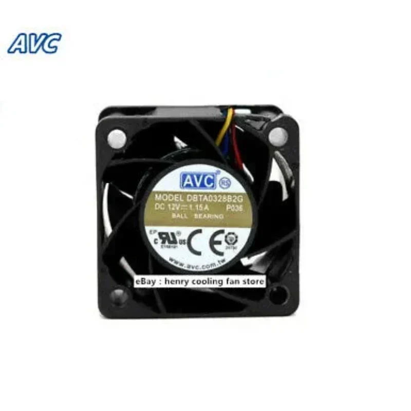 DBTA0328B2G AVC 3828 12V DC 1.15A 3.8cm 38x38x28mm 22000RPM 25CFM High Air Volume Server CPU Axial Fan DBTA0328B2G AVC 3828 12V DC 1.15A 3.8cm 38x38x28mm 22000RPM 25CFM High Air Volume Server CPU Axial Fan