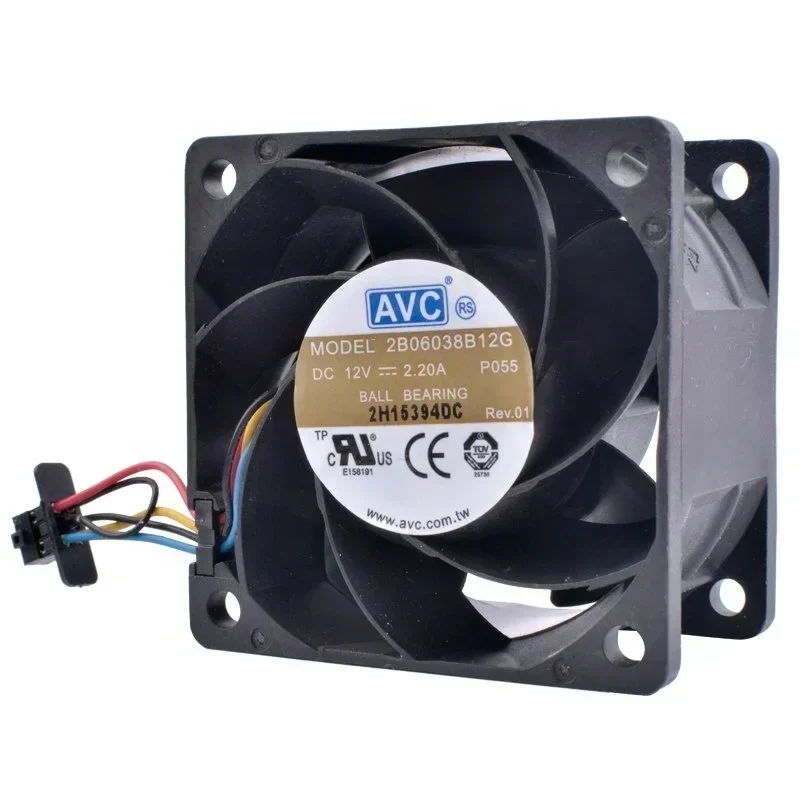 AVC 2B06038B12G 6038 60x60x38mm 6cm 12V DC 2.2A 26.4W 13500RPM 87.87CFM Server Small Fan Silent Fan Construction AC AVC 2B06038B12G 6038 60x60x38mm 6cm 12V DC 2.2A 26.4W 13500RPM 87.87CFM Server Small Fan Silent Fan Construction AC