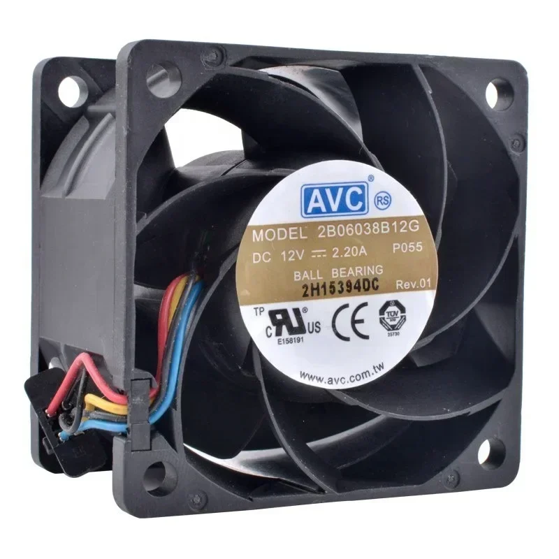 AVC 2B06038B12G 6038 60x60x38mm 6cm 12V DC 2.2A 26.4W 13500RPM 87.87CFM Server Small Fan Silent Fan Construction AC AVC 2B06038B12G 6038 60x60x38mm 6cm 12V DC 2.2A 26.4W 13500RPM 87.87CFM Server Small Fan Silent Fan Construction AC