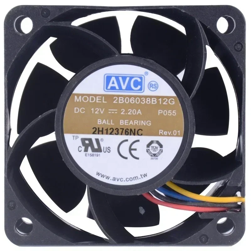 AVC 2B06038B12G 6038 60x60x38mm 6cm 12V DC 2.2A 26.4W 13500RPM 87.87CFM Server Small Fan Silent Fan Construction AC AVC 2B06038B12G 6038 60x60x38mm 6cm 12V DC 2.2A 26.4W 13500RPM 87.87CFM Server Small Fan Silent Fan Construction AC