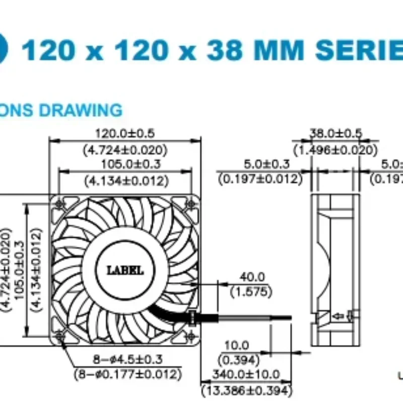 Delta FFB1248EHE 48V DC 0.75A 4000RPM 170CFM 120x120x38mm 12038 12cm Server Axial Fan Delta FFB1248EHE 48V DC 0.75A 4000RPM 170CFM 120x120x38mm 12038 12cm Server Axial Fan