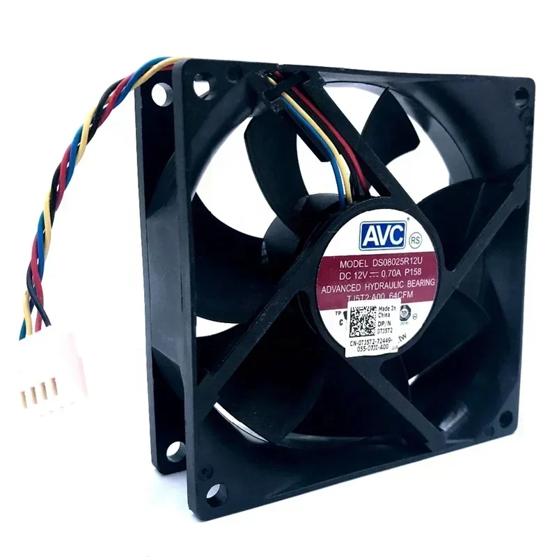 AVC DS08025R12U 8025 80x80x25mm 8cm 12V DC 0.7A 64CFM PWM Speed Hydraulic Bearing 4-wire CPU Axial Fan AVC DS08025R12U 8025 80x80x25mm 8cm 12V DC 0.7A 64CFM PWM Speed Hydraulic Bearing 4-wire CPU Axial Fan