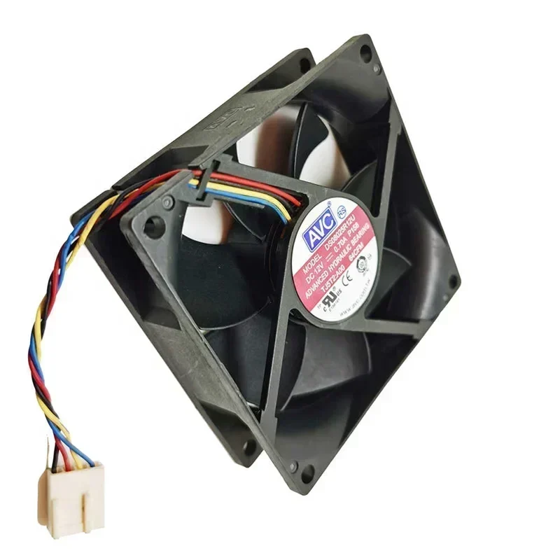 AVC DS08025R12U 8025 80x80x25mm 8cm 12V DC 0.7A 64CFM PWM Speed Hydraulic Bearing 4-wire CPU Axial Fan AVC DS08025R12U 8025 80x80x25mm 8cm 12V DC 0.7A 64CFM PWM Speed Hydraulic Bearing 4-wire CPU Axial Fan