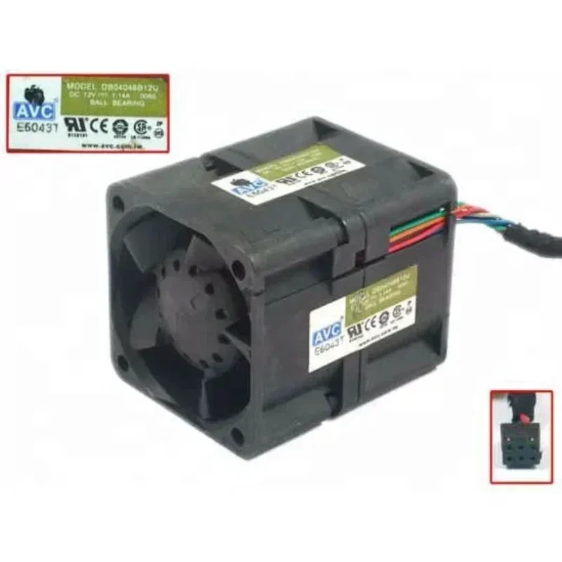 AVC DB04048B12U 40x40x48mm 12V DC 4048 4cm 1.14A 13.68W 6000RPM Server Mini Axial Fan AVC DB04048B12U 40x40x48mm 12V DC 4048 4cm 1.14A 13.68W 6000RPM Server Mini Axial Fan