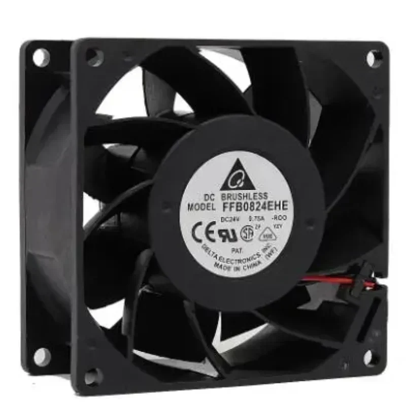 Delta FFB0824EHE 8038 24V DC 80x80x38mm 0.75A 8CM 80.1CFM 5700RPM Double Axial Fan Delta FFB0824EHE 8038 24V DC 80x80x38mm 0.75A 8CM 80.1CFM 5700RPM Double Axial Fan